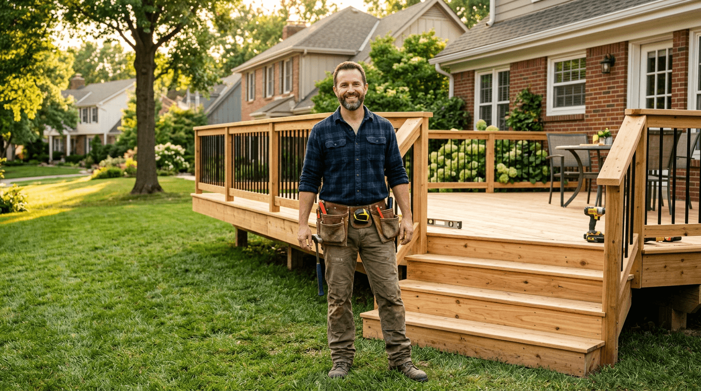 Professional handyman at work